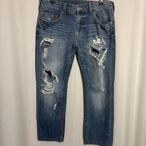 True Religion size 36 Ripped Denim Jeans